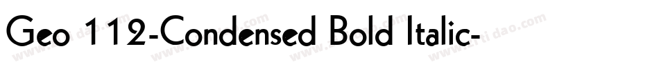 Geo 112-Condensed Bold Italic字体转换